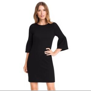 White House Black Market Women’s Black Bell Sleeve Dress Size 2